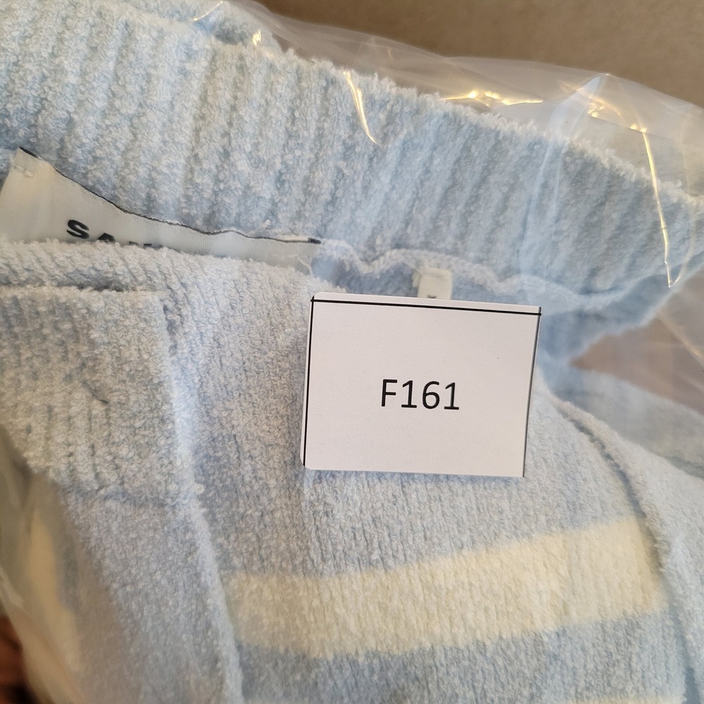 Sandro Light Blue and White Striped Knit Cardigan - Picture 8 of 10